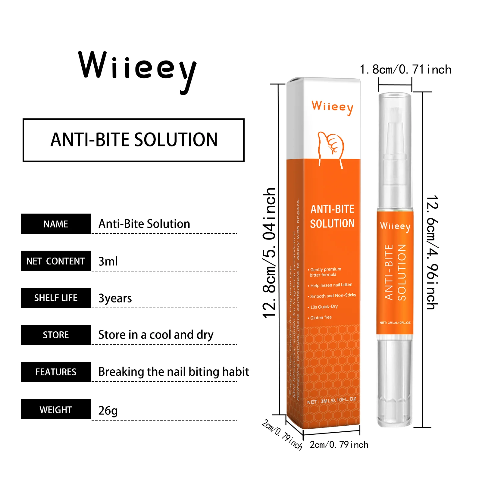 Anti-Bite Nail Care Bitter Pen 3ml for Kids to Stop Nail Biting Thumb Sucking 1 anti bite nail care bitter pen 3ml wii kxzt6pdw desc 1