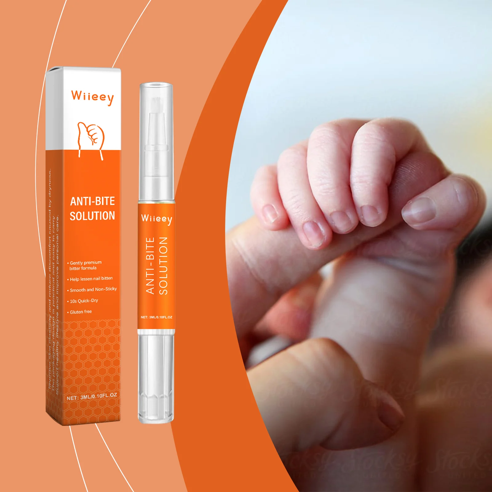 Anti-Bite Nail Care Bitter Pen 3ml for Kids to Stop Nail Biting Thumb Sucking 2 anti bite nail care bitter pen 3ml wii kxzt6pdw desc 2