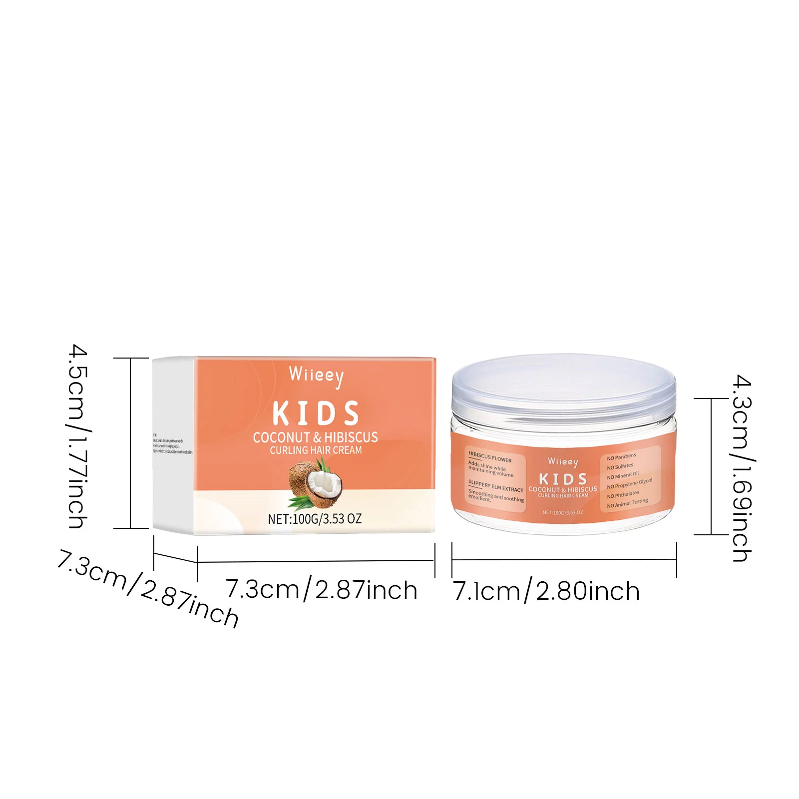 Kids Curling Hair Cream 100g, Coconut & Hibiscus, Nourishing & Smoothing for Long-Lasting Curls 1 kids curling hair cream 100g coconut hibiscus wii a73emqrn desc 1