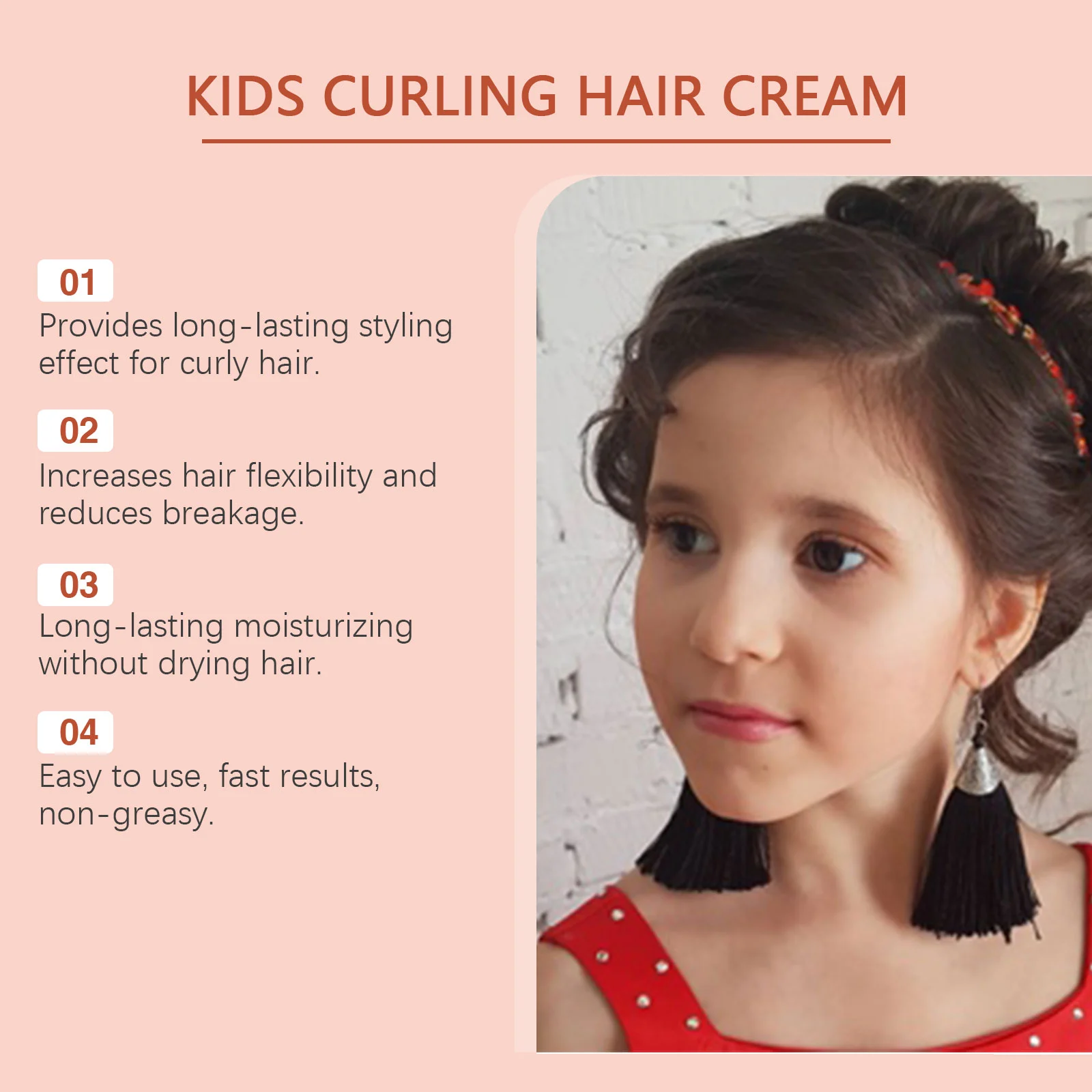 Kids Curling Hair Cream 100g, Coconut & Hibiscus, Nourishing & Smoothing for Long-Lasting Curls 5 kids curling hair cream 100g coconut hibiscus wii a73emqrn desc 5
