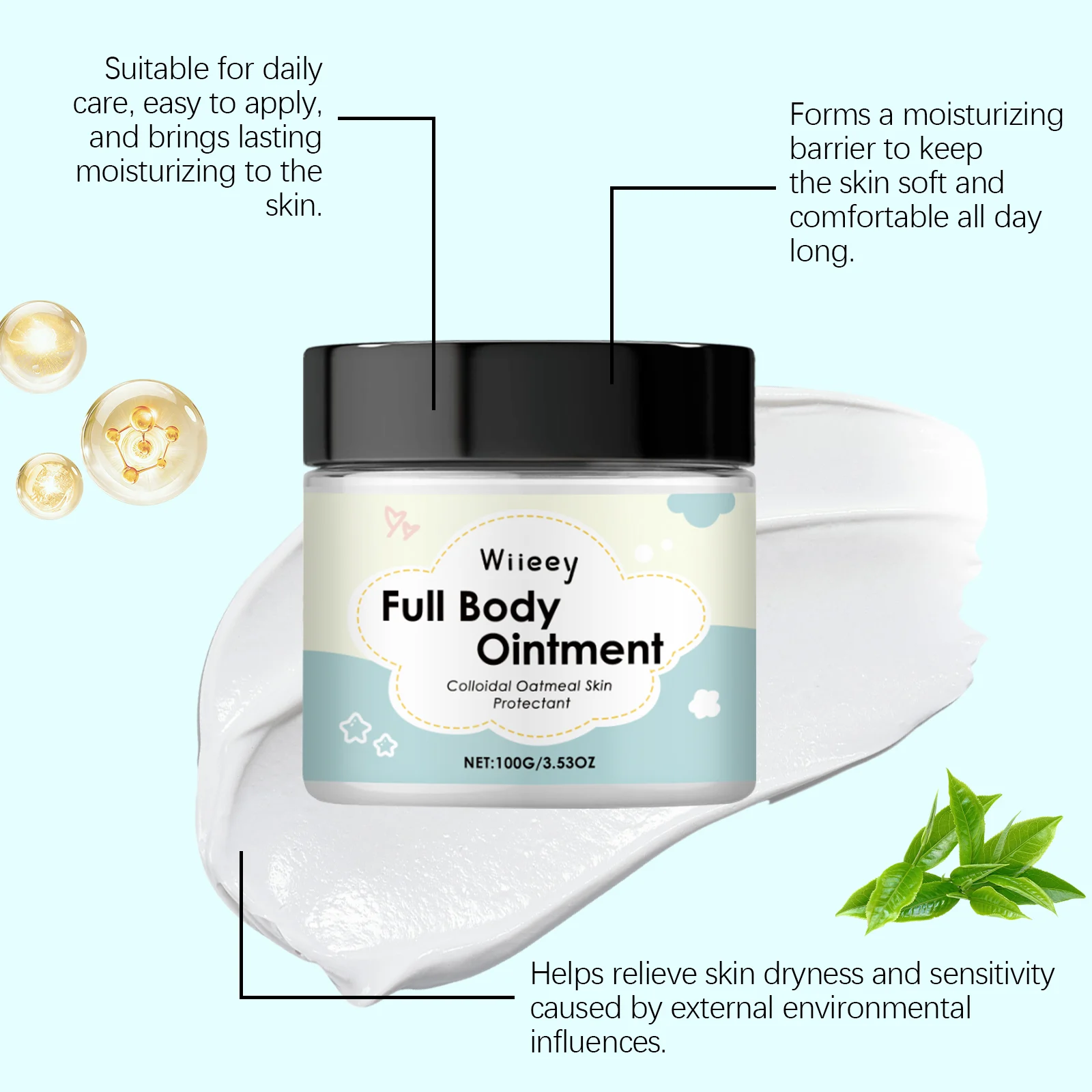 Baby Body Cream 100g for Dry Sensitive Skin with Colloidal Oatmeal 6 wiieey baby body cream 100g colloidal oatmeal wii hev4vrm3 desc 6